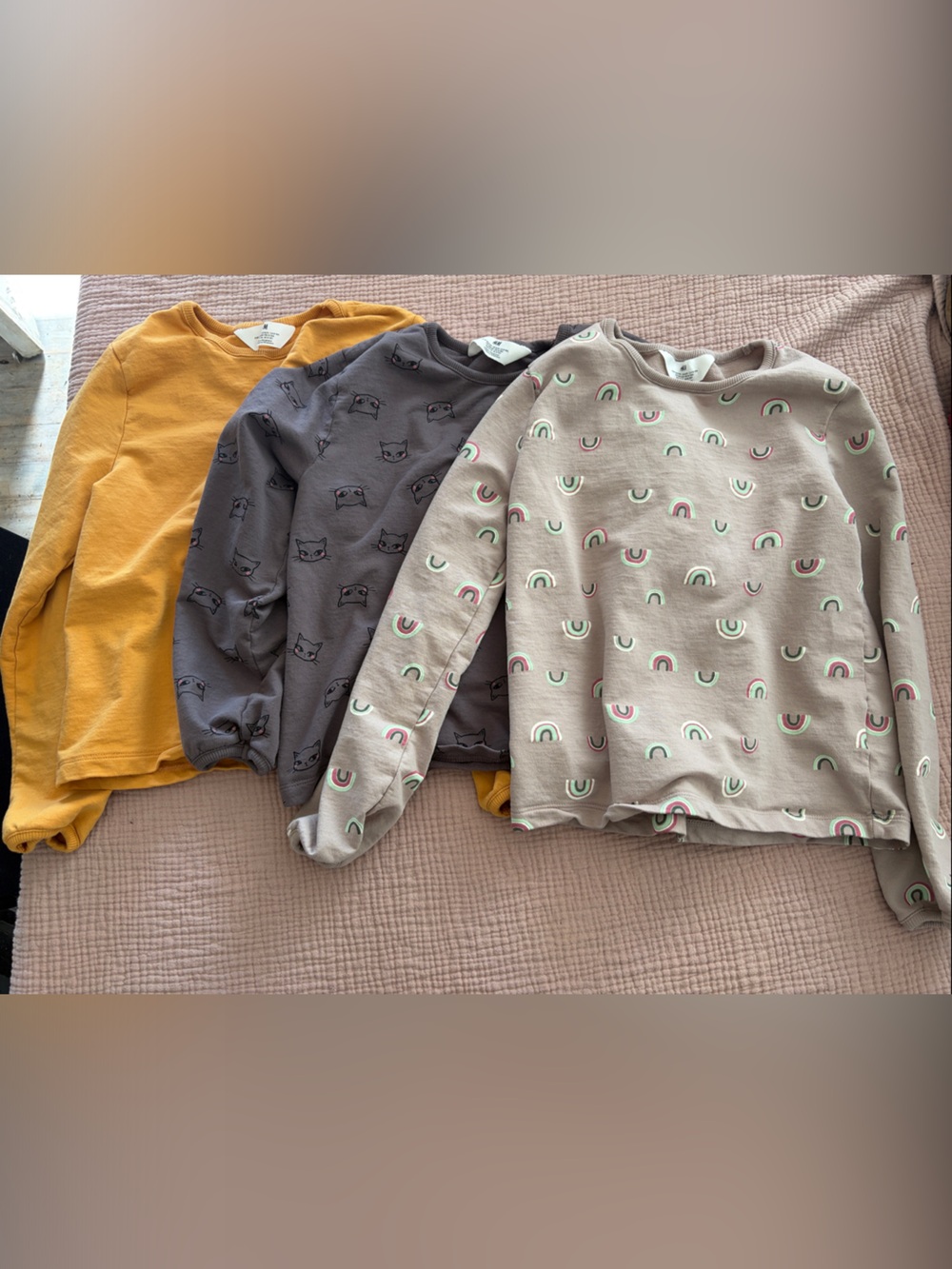 H&M Kids Tops - Mustard, Gray, Taupe Rainbow